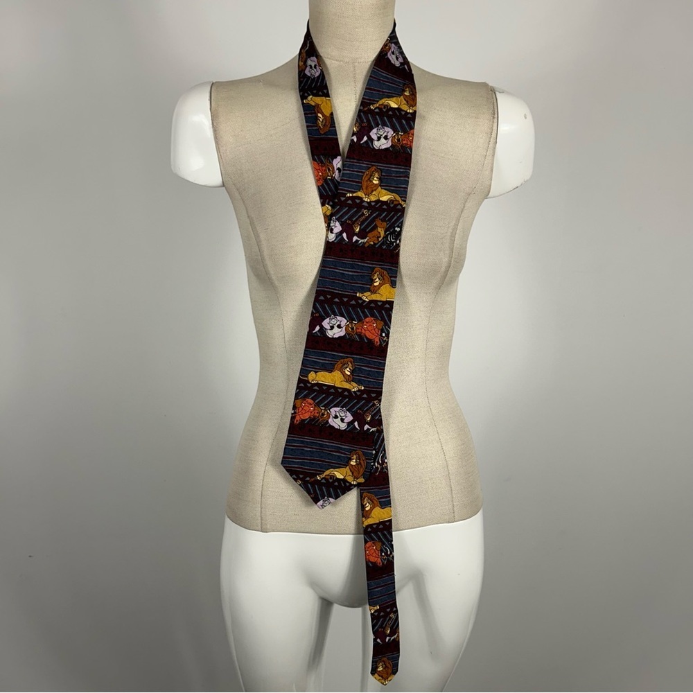 Vintage 90s Disney The Lion King 100% Silk Tie - Mufasa Simba Nala Scar